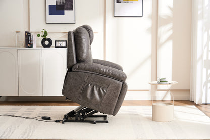 Power Lift Recliner Chair with Massage and Heat, Overstuffed Wide Recliner, Heavy Duty with Safety Motion Reclining Mechanism