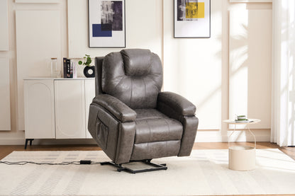 Power Lift Recliner Chair with Massage and Heat, Overstuffed Wide Recliner, Heavy Duty with Safety Motion Reclining Mechanism