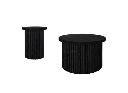 Modern Round Coffee Table with Top Lip Set of 2