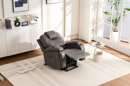 Power Lift Recliner Chair with Massage and Heat, Overstuffed Wide Recliner, Heavy Duty with Safety Motion Reclining Mechanism