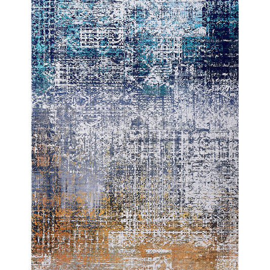 Abstract Design Turquoise Gray Super Soft Area Rug - Machine Washable