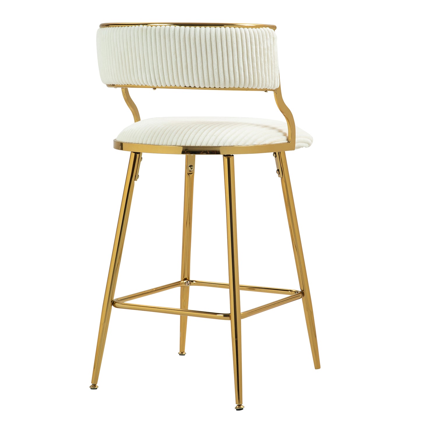 Counter Height Bar Stools with Backrest - Corduroy (SET of 2) 26''