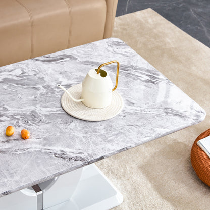 Modern Luxury Imitation - Marble Light Gray Coffee Table