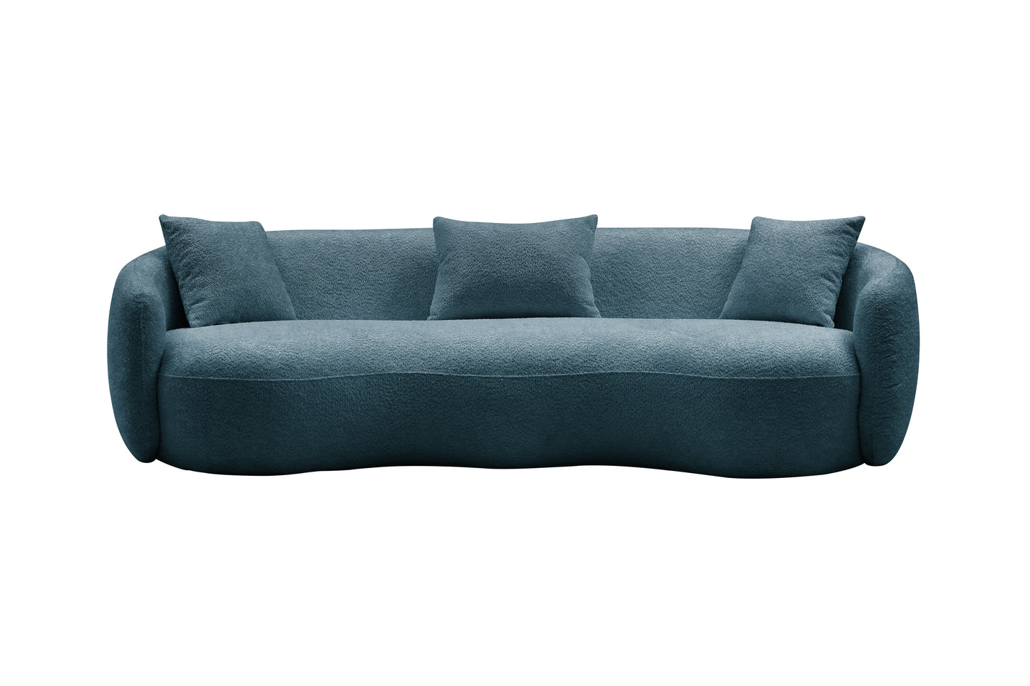 93.6 inch Modern Curved Sofa - Boucle Fabric Couch