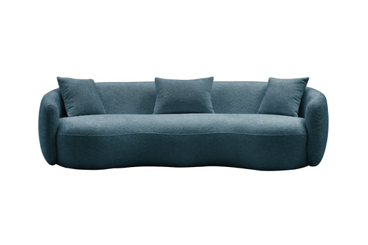 93.6 inch Modern Curved Sofa - Boucle Fabric Couch