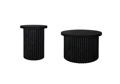 Modern Round Coffee Table with Top Lip Set of 2