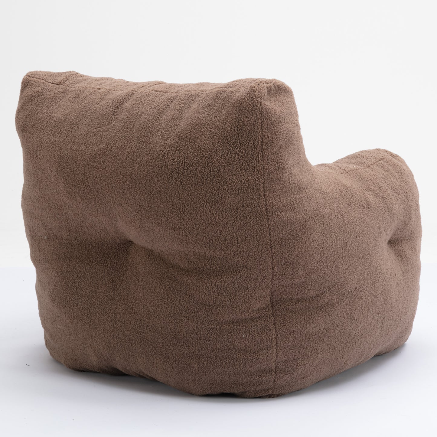 Bean Bag Chair Soft Teddy Fabric Tufted Foam - With Teddy Fabric - Coffee