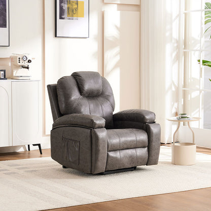 Power Lift Recliner Chair with Massage and Heat, Overstuffed Wide Recliner, Heavy Duty with Safety Motion Reclining Mechanism