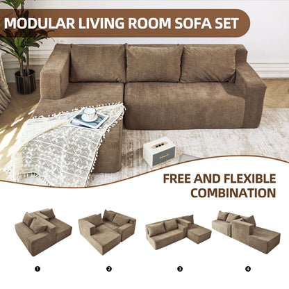 Modern L-Shape Sectional Sofa with Chaise Lounge - Comfy Corner Sofa