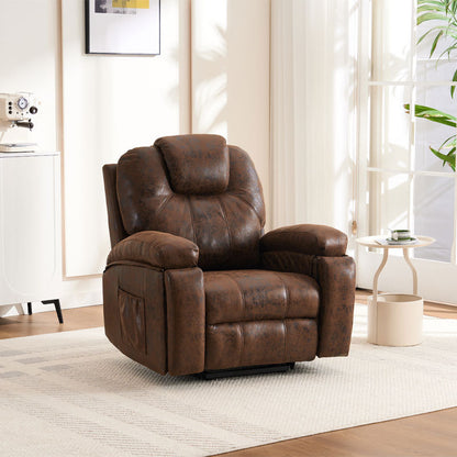 Power Lift Recliner Chair with Massage and Heat, Overstuffed Wide Recliner, Heavy Duty with Safety Motion Reclining Mechanism