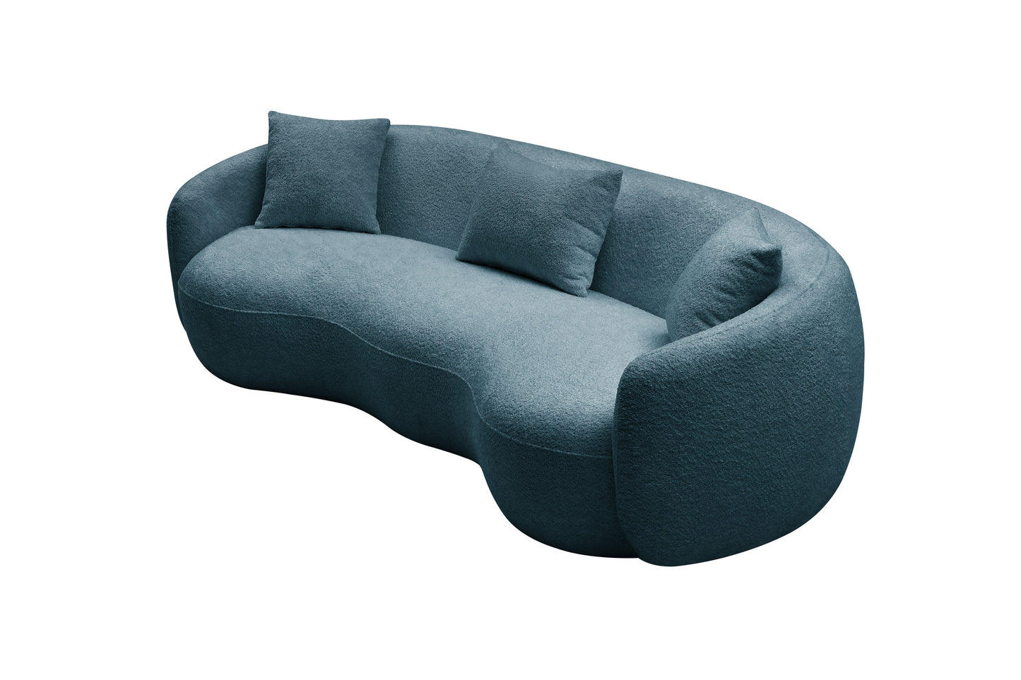 93.6 inch Modern Curved Sofa - Boucle Fabric Couch