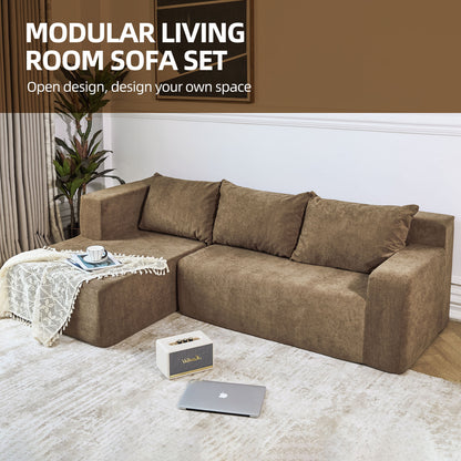 Modern L-Shape Sectional Sofa with Chaise Lounge - Comfy Corner Sofa