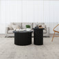 Modern Round Coffee Table with Top Lip Set of 2