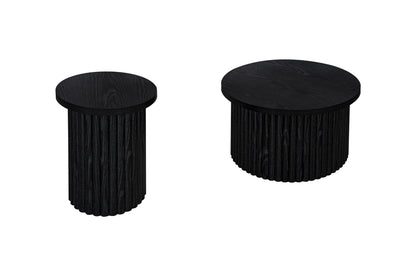 Modern Round Coffee Table with Top Lip Set of 2