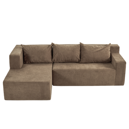 Modern L-Shape Sectional Sofa with Chaise Lounge - Comfy Corner Sofa