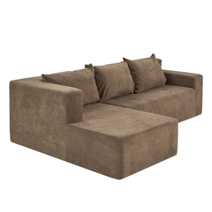 Modern L-Shape Sectional Sofa with Chaise Lounge - Comfy Corner Sofa