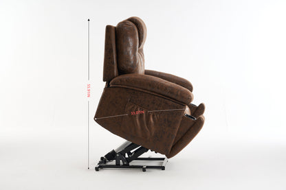 Power Lift Recliner Chair with Massage and Heat, Overstuffed Wide Recliner, Heavy Duty with Safety Motion Reclining Mechanism