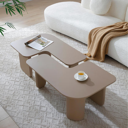 Lunareth — Nested L-Shaped Coffee Table Set