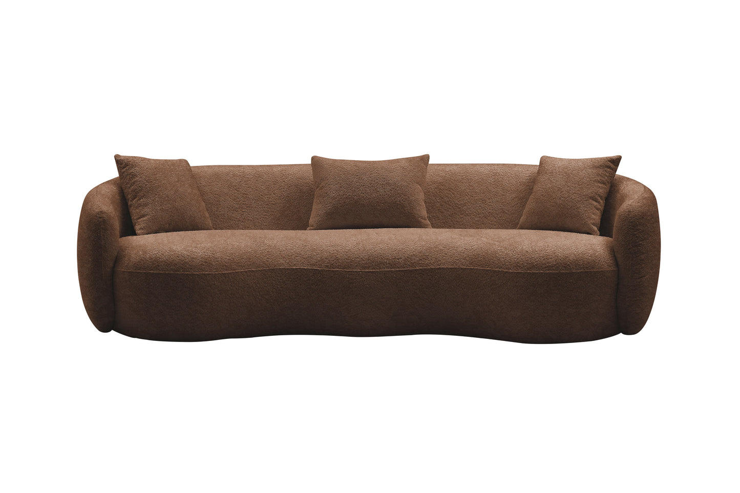 93.6 Inch Mid Century Modern Curved Living Room Sofa - Boucle Fabric Couch